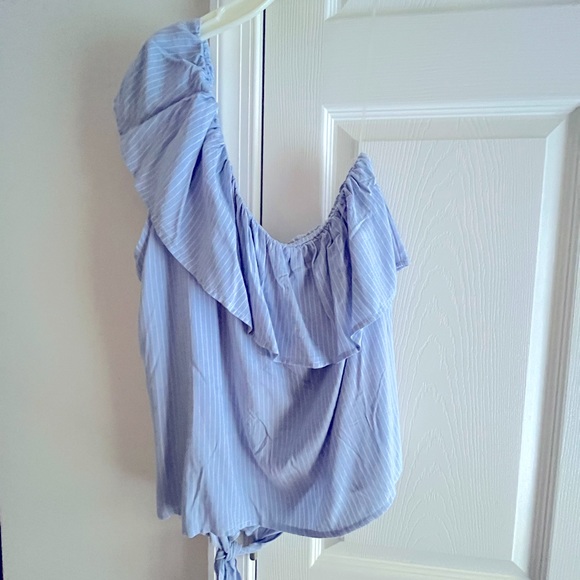 Tops - One shoulder top with tie waist, size large.